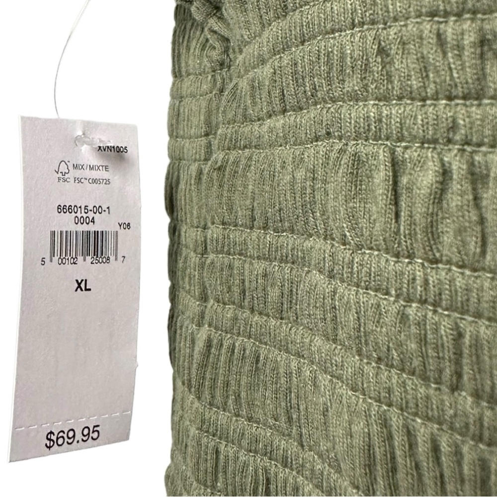 NWT Gap Off Shoulder Smocked Stretch Cotton Blend Bandage Mini Dress Green XL - Picture 5 of 6